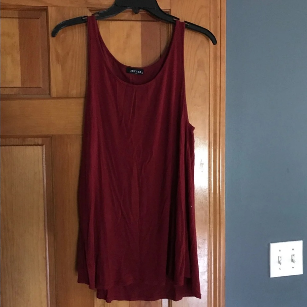 Maroon Flowy Racerback Tank